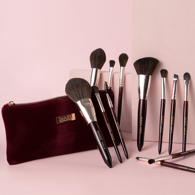 IMAGIC 12PCS MAKEUP BRUSH SET WITH ZIPPER BAG TL-445