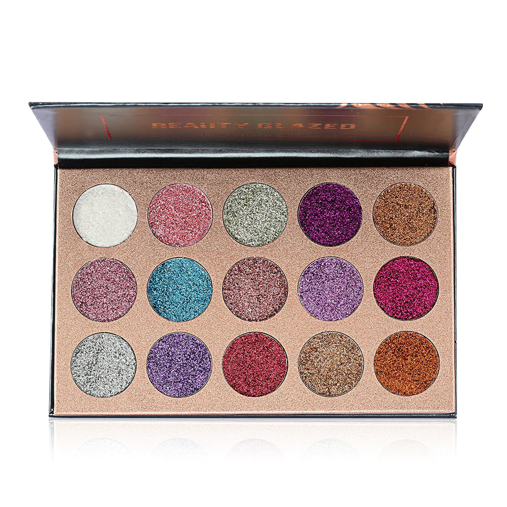 BEAUTY GLAZED Glitter Palette 15 Colors