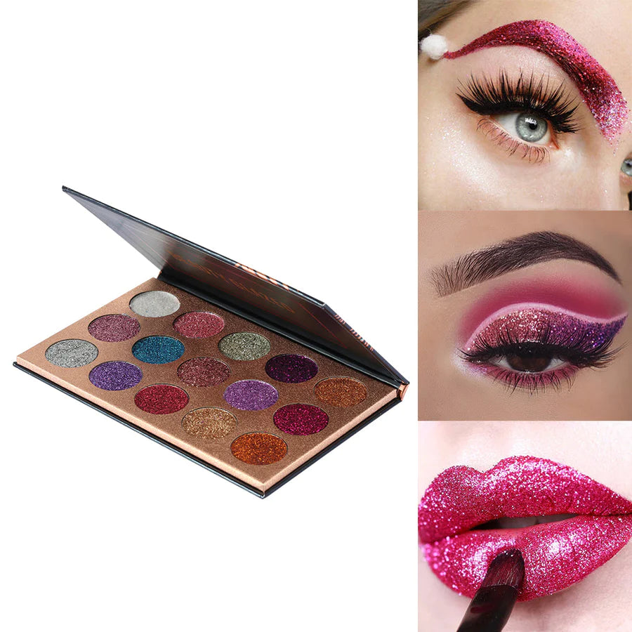 BEAUTY GLAZED Glitter Palette 15 Colors