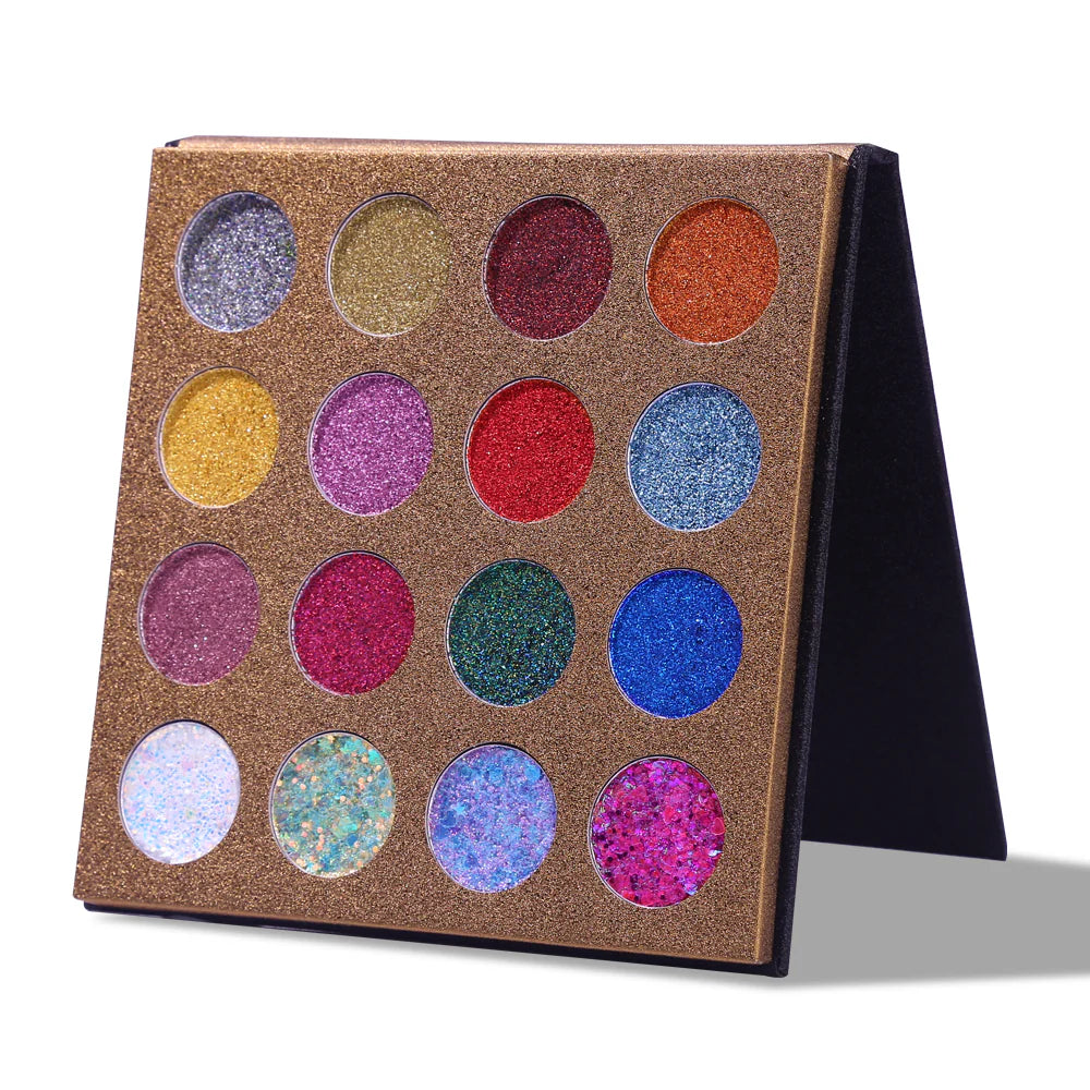 UCANBE STARRY PALETTE-Pro 16 Colors Glitter Eyeshadow Palette - Professional