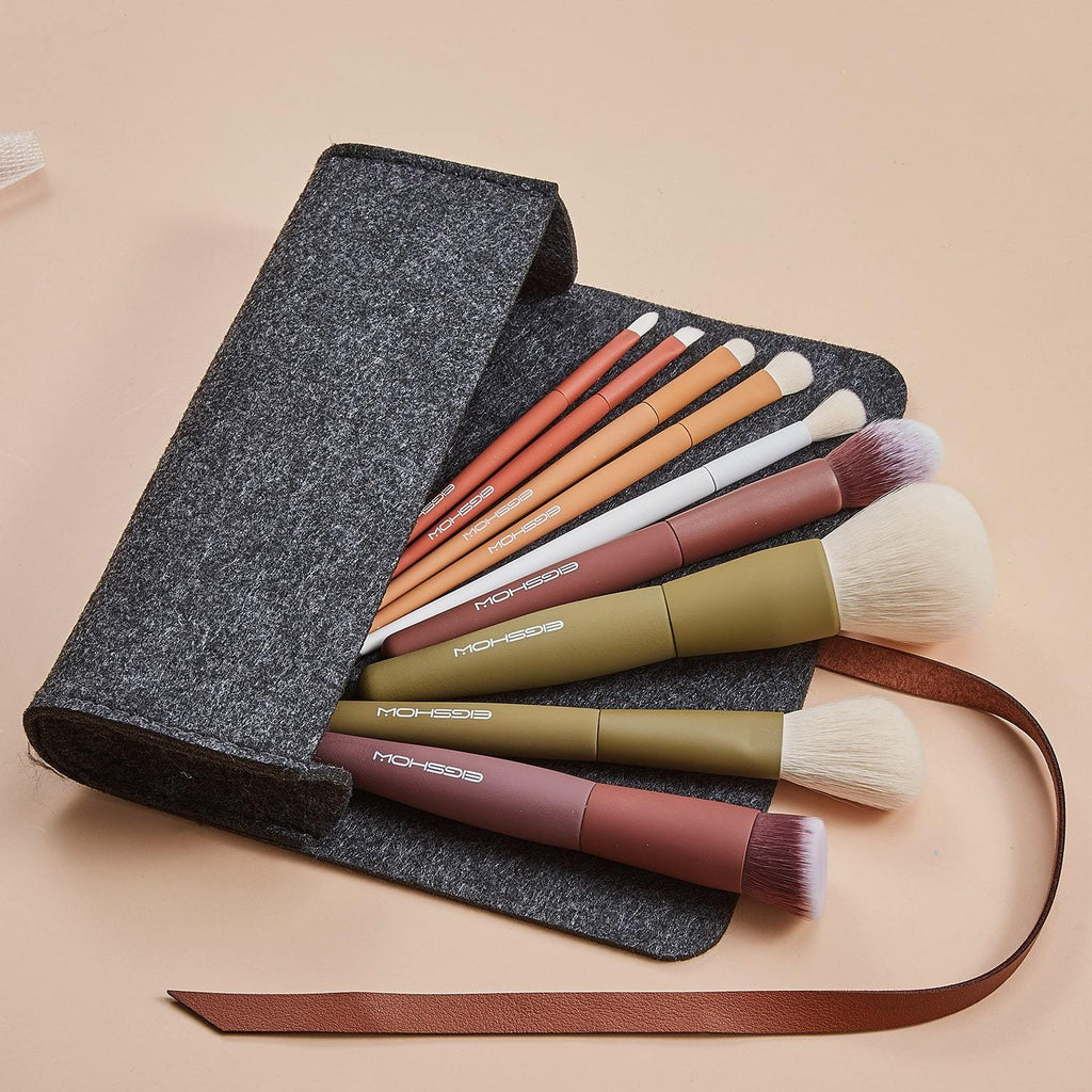 5-COLOR SERIES - 9 PCS MAKEUP BRUSH KIT WITH A POUCH - EIGSHOW Beauty