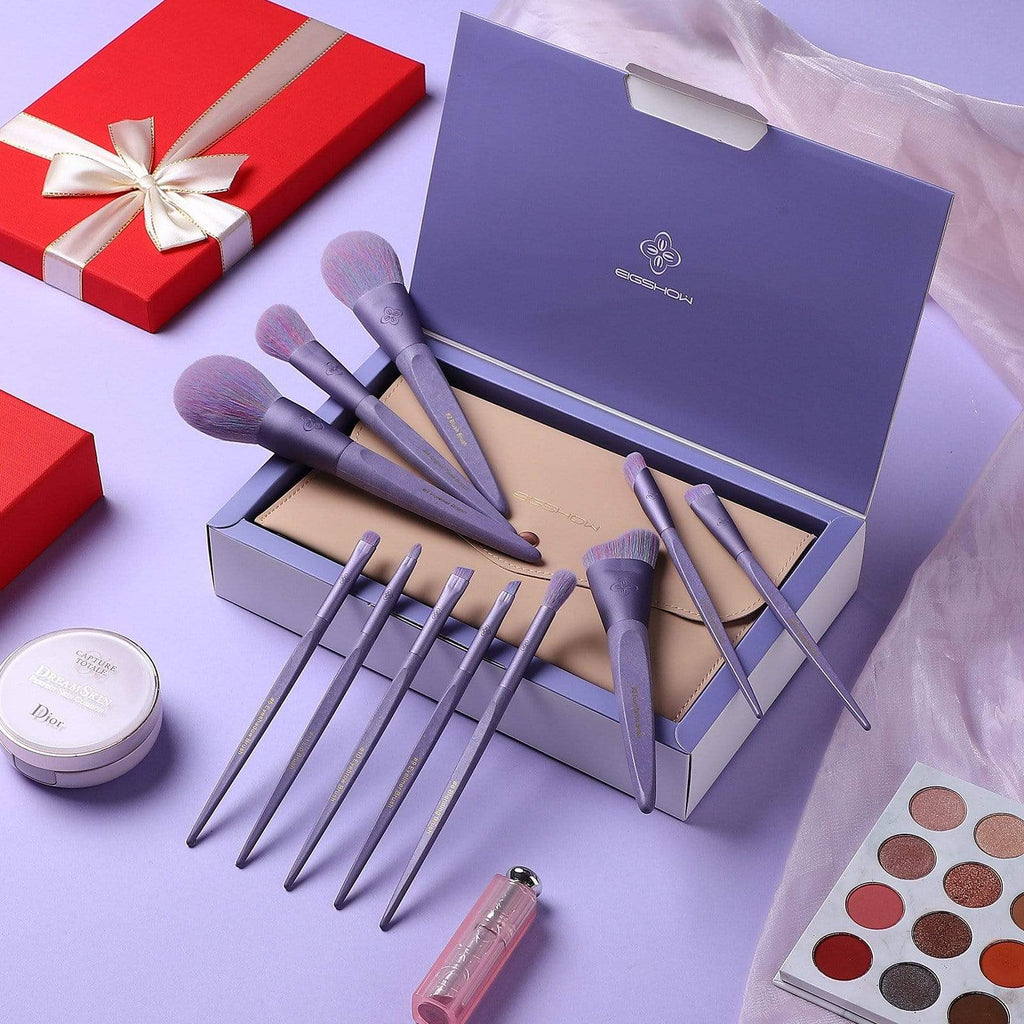 EIGSHOW Beauty ECOPRO BAMBOO FIBER - 11PCS SUNSET MIST PURPLE BRUSH KIT