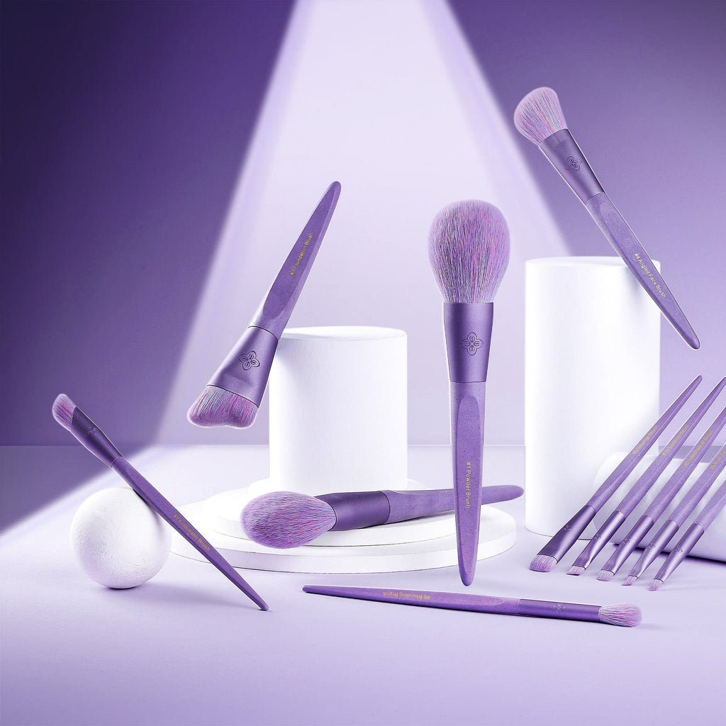EIGSHOW Beauty ECOPRO BAMBOO FIBER - 11PCS SUNSET MIST PURPLE BRUSH KIT
