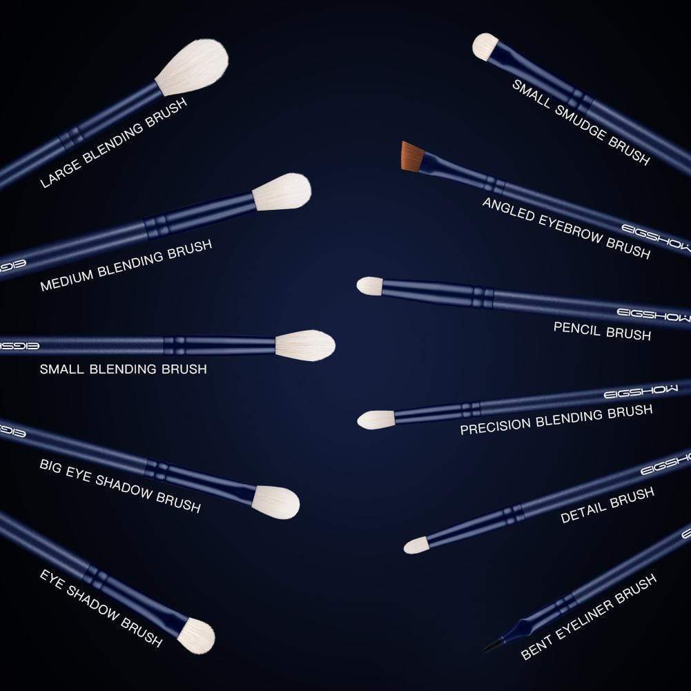 JADE SERIES - 11 PCS EYE BRUSH KIT - TOURMALINE BLUE - EIGSHOW Beauty