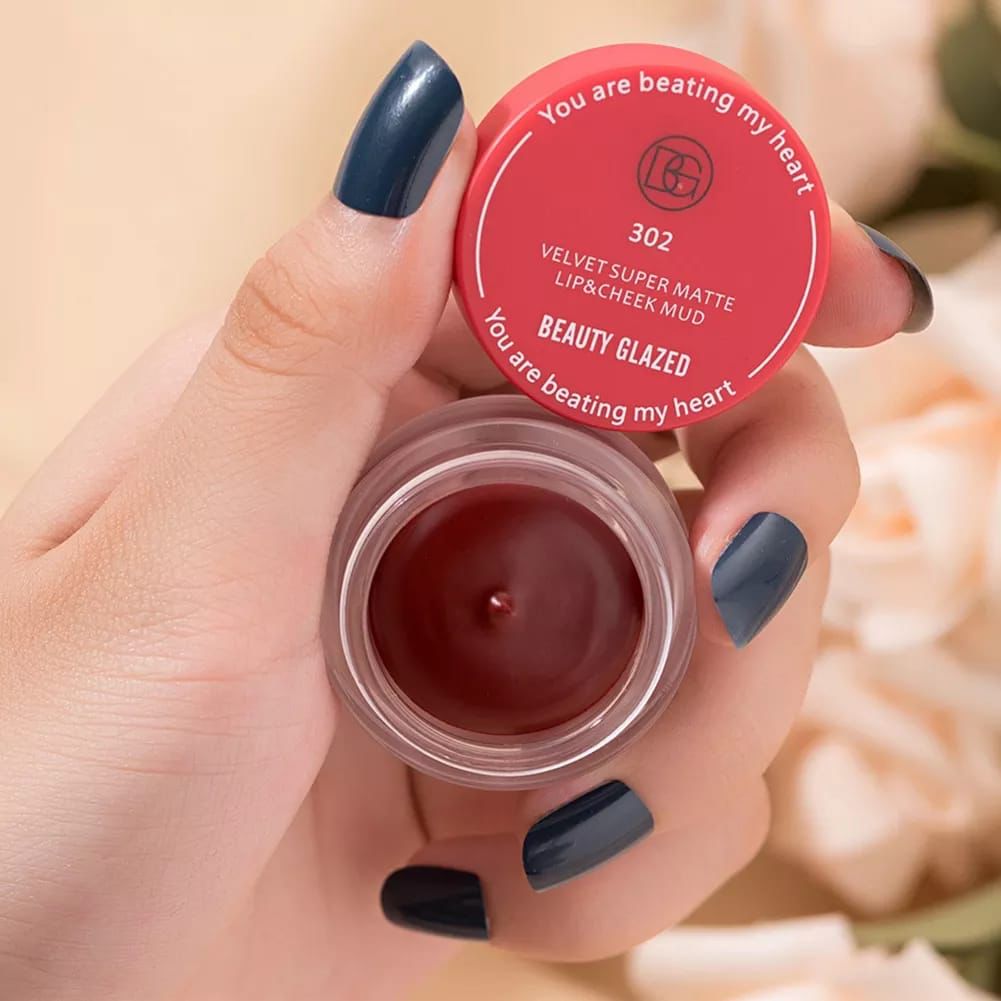 Beauty Glazed 3 Colors Lip & Cheek Mud Waterproof / Blusher