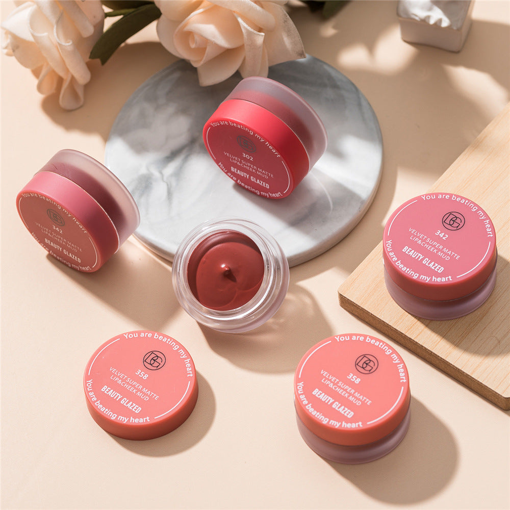 Beauty Glazed 3 Colors Lip & Cheek Mud Waterproof / Blusher