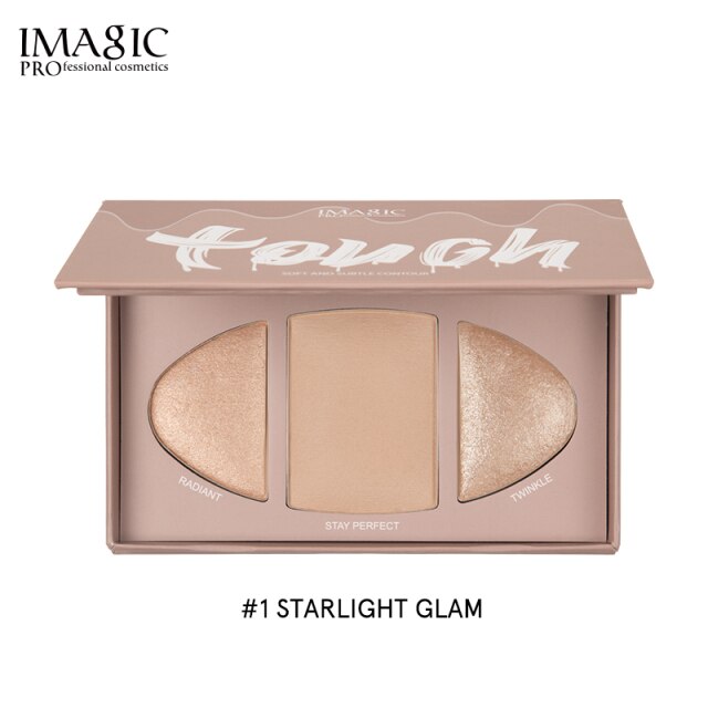 IMAGIC High Gloss Shimmer Powder Fluorescent Palette 3-Color