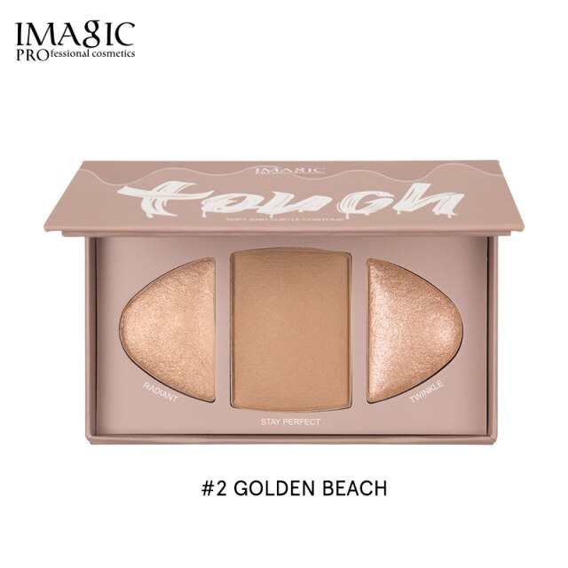 IMAGIC High Gloss Shimmer Powder Fluorescent Palette 3-Color