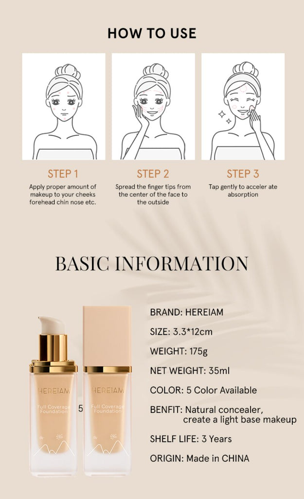 HEREIAM Matte Foundation Liquid BB Creem 1001