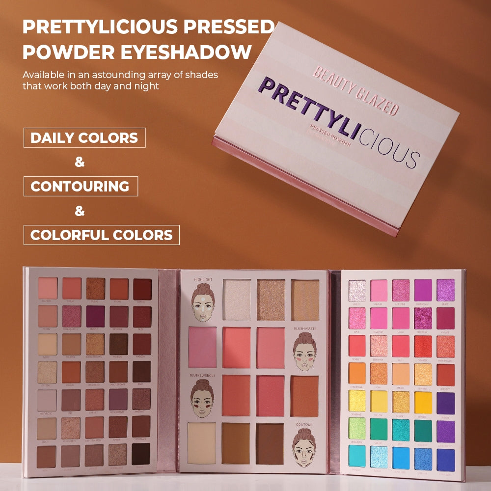 BEAUTY GLAZED 84 Colors PRETTYLICIOUS Pressed Powder Eyeshadow
