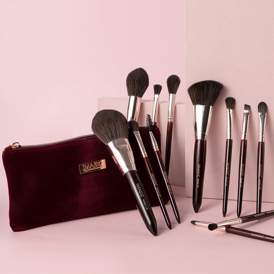 IMAGIC 12PCS MAKEUP BRUSH SET WITH ZIPPER BAG TL-445