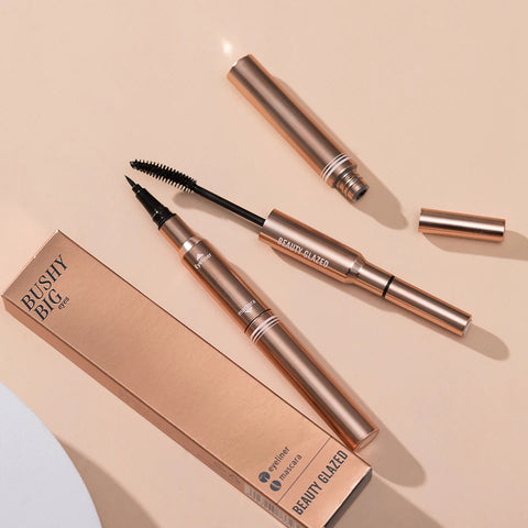 Beauty Glazed 2 In 1 Double-Head Mascara Eyeliner Pen Suit Lasting Without Blooming