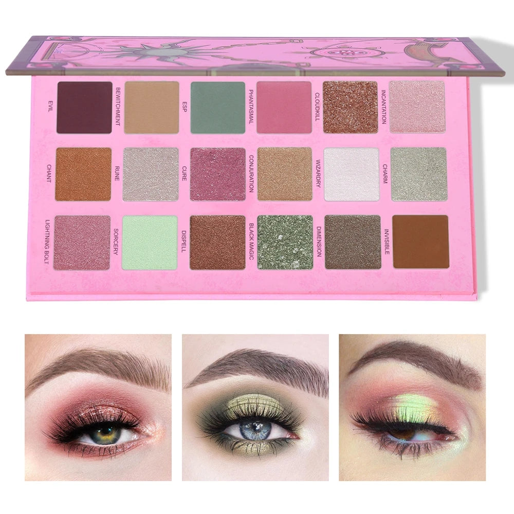 UCANBE Magic Spell Eyeshadow Palette Vibrant Green Eyes Makeup 18 Colors