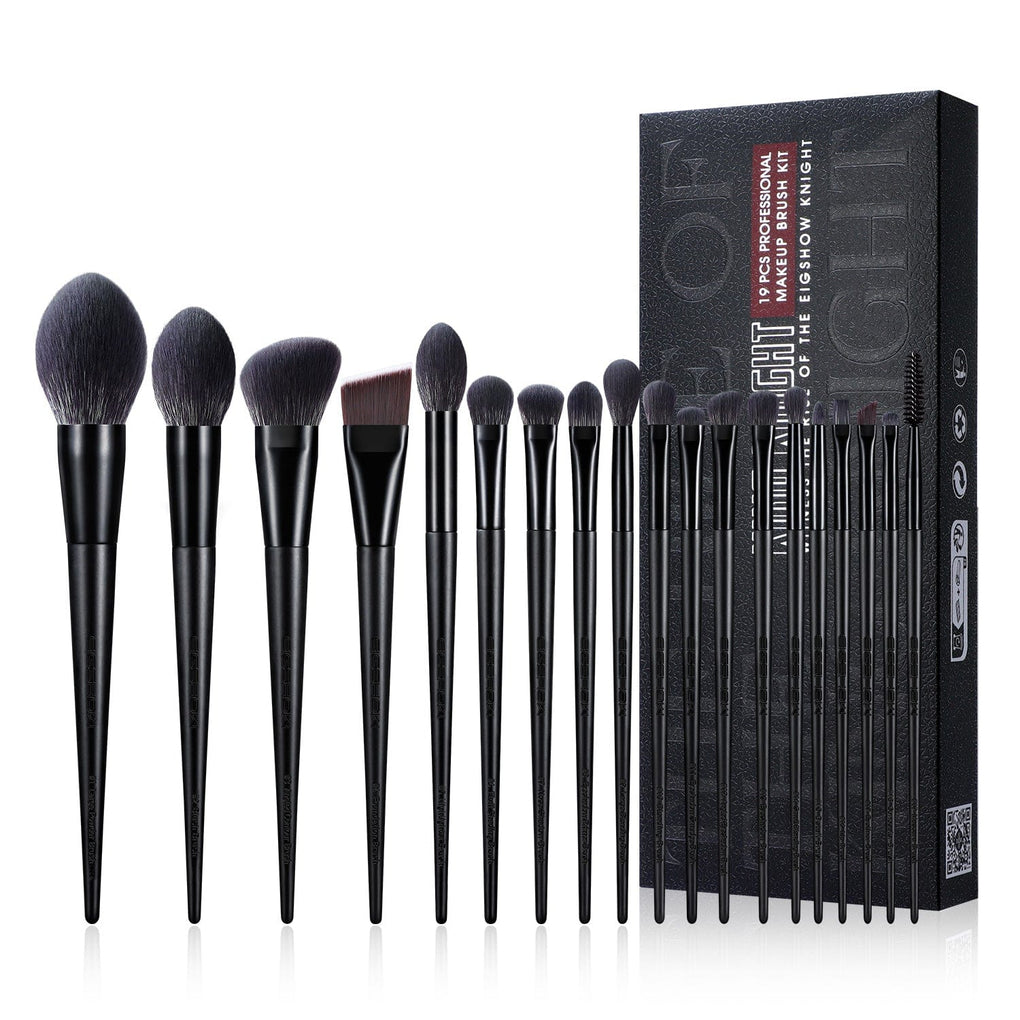 Kingknight Series 19 Pcs Professional Makeup Brush Set - Black