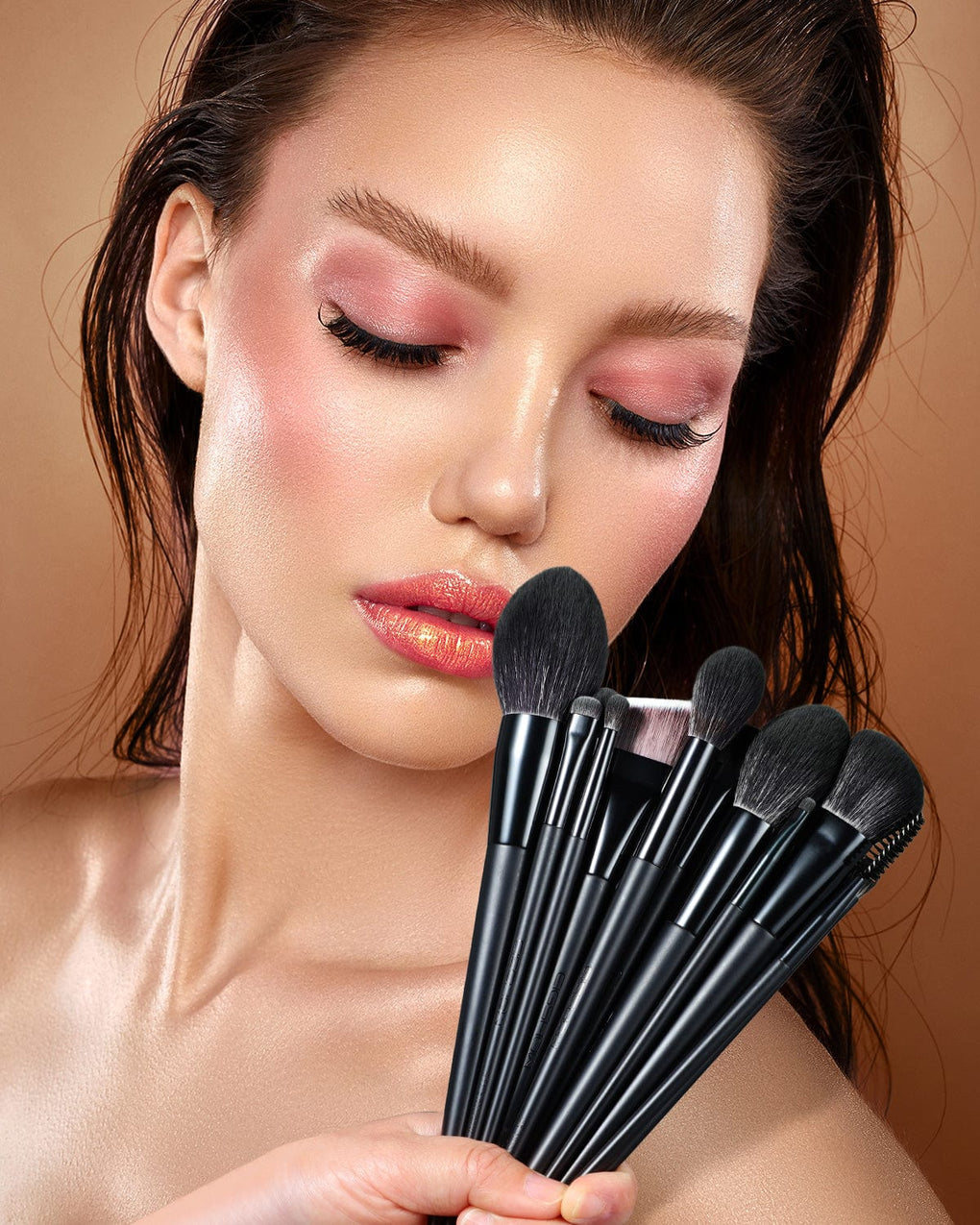 Kingknight Series 19 Pcs Professional Makeup Brush Set - Black