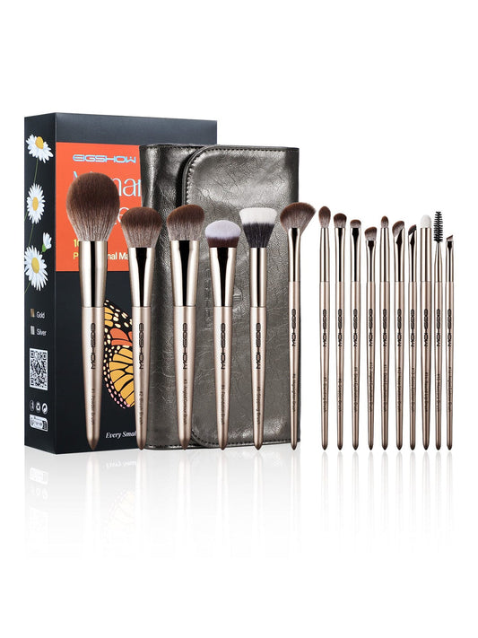 Monarch Butterfly 16 PCS Professional Makeup Brush Set with Bag