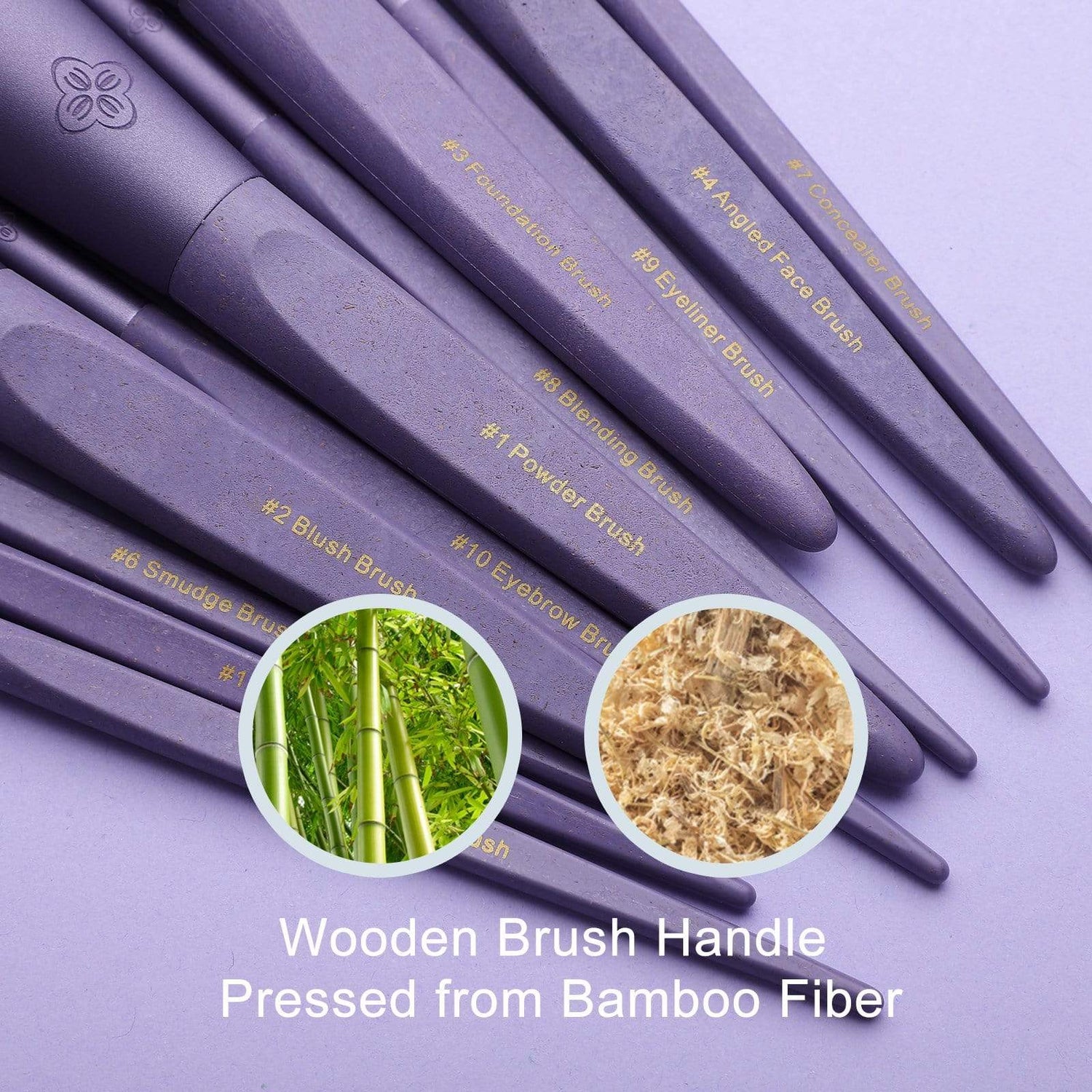 EIGSHOW Beauty ECOPRO BAMBOO FIBER - 11PCS SUNSET MIST PURPLE BRUSH KIT