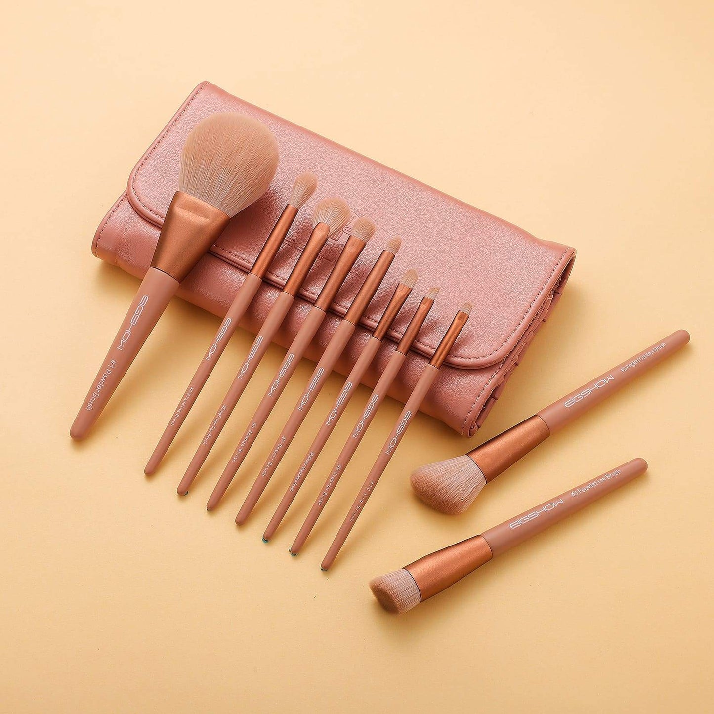 Eigshow Beauty Full MORANDI SERIES -10 PCS READY TO ROLL BRUSH SET-  CORAL