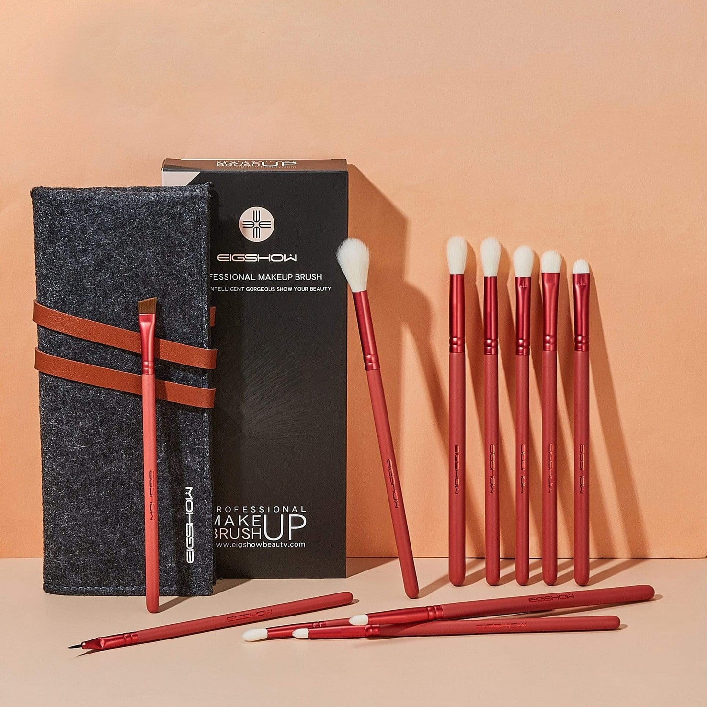 JADE SERIES - 11 PCS EYE BRUSH KIT - AGATE RED - EIGSHOW Beauty